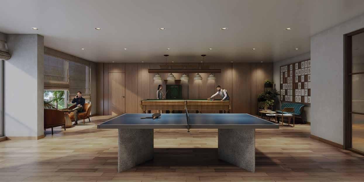 Elegant indoor games room with billiards and table tennis at Signum Niva